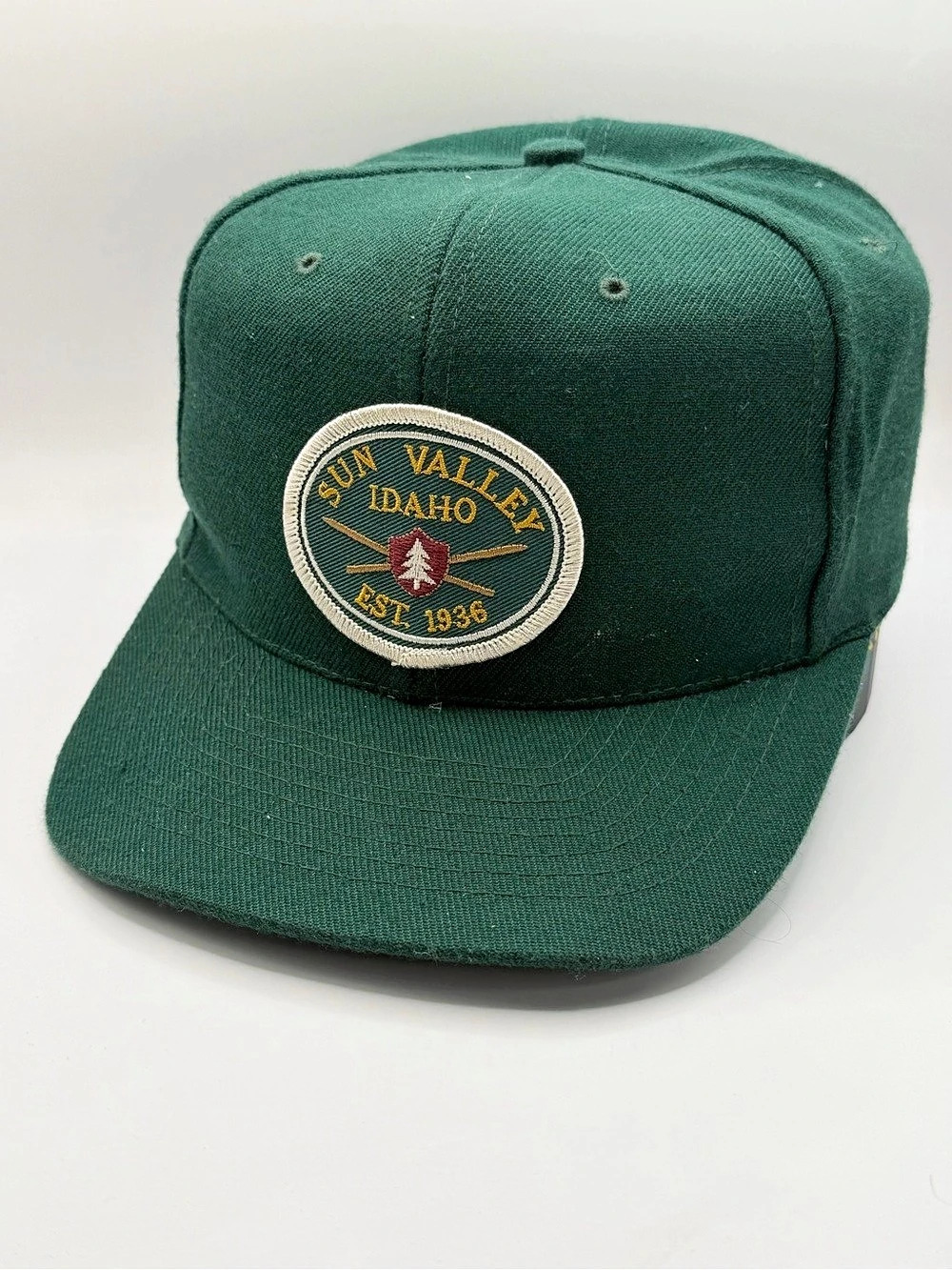 Nissin Cap Sun Valley Idaho Vintage Snapback Hat Green